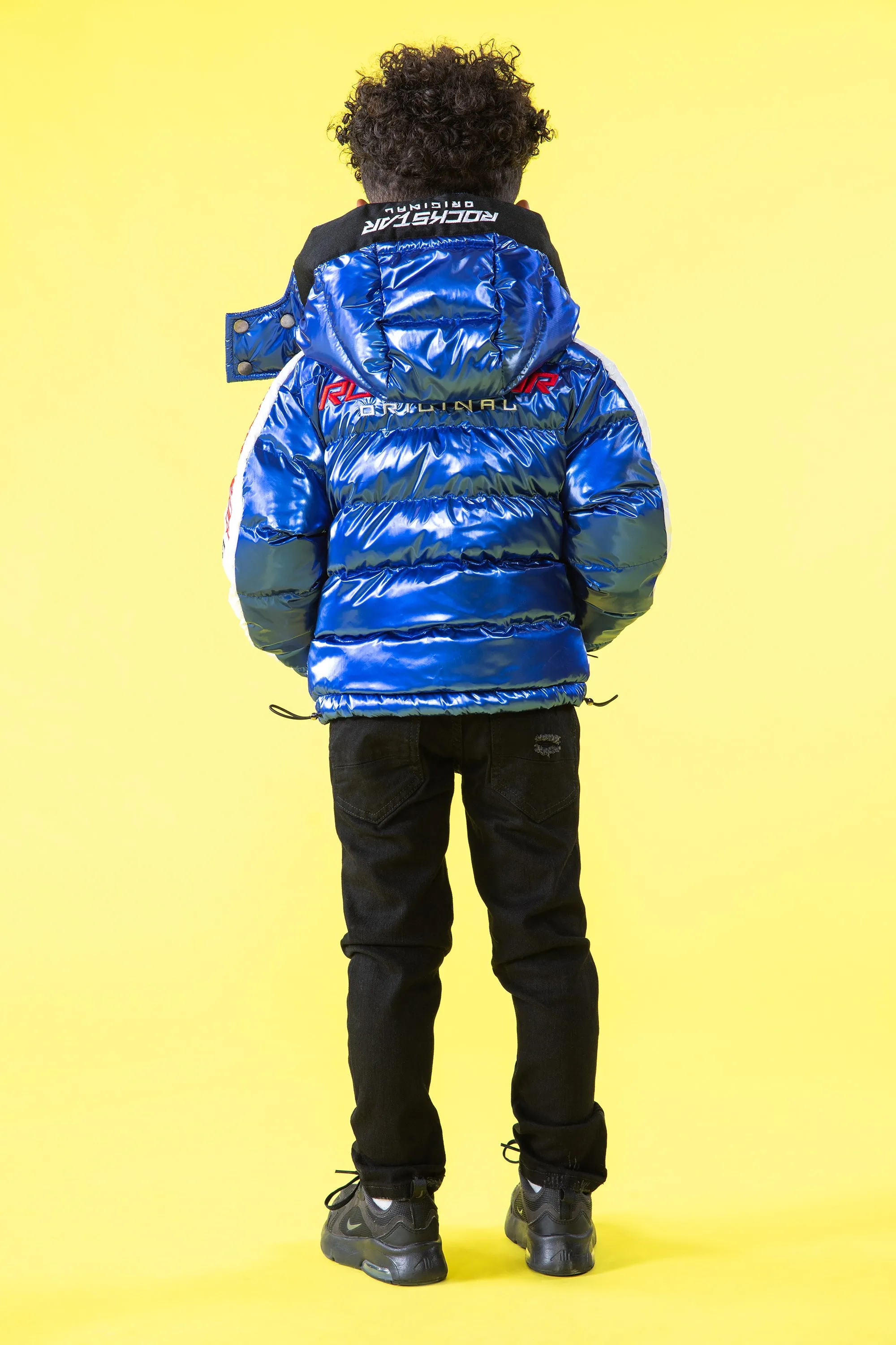 Kids Metallic Royal Blue Alasia Puffer Jacket