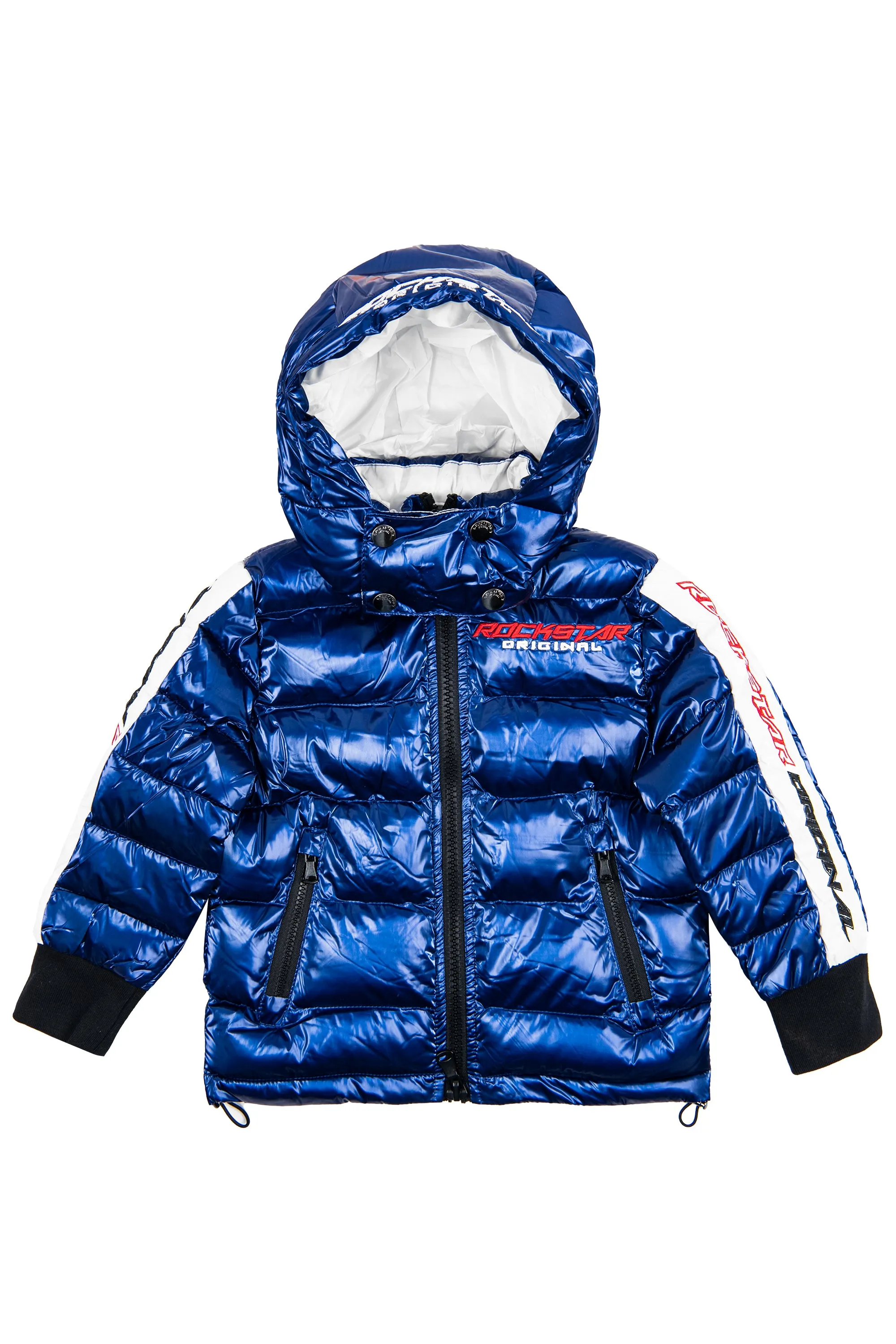 Kids Metallic Royal Blue Alasia Puffer Jacket