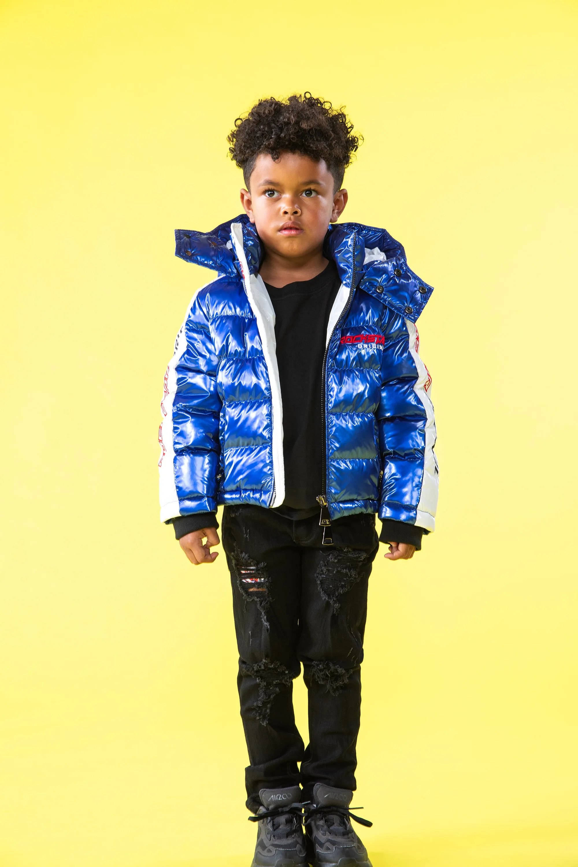 Kids Metallic Royal Blue Alasia Puffer Jacket