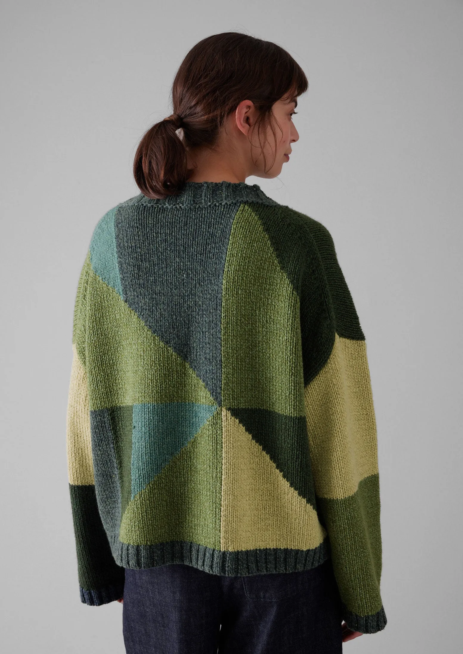 Kite Colour Block Sweater | Green Multi