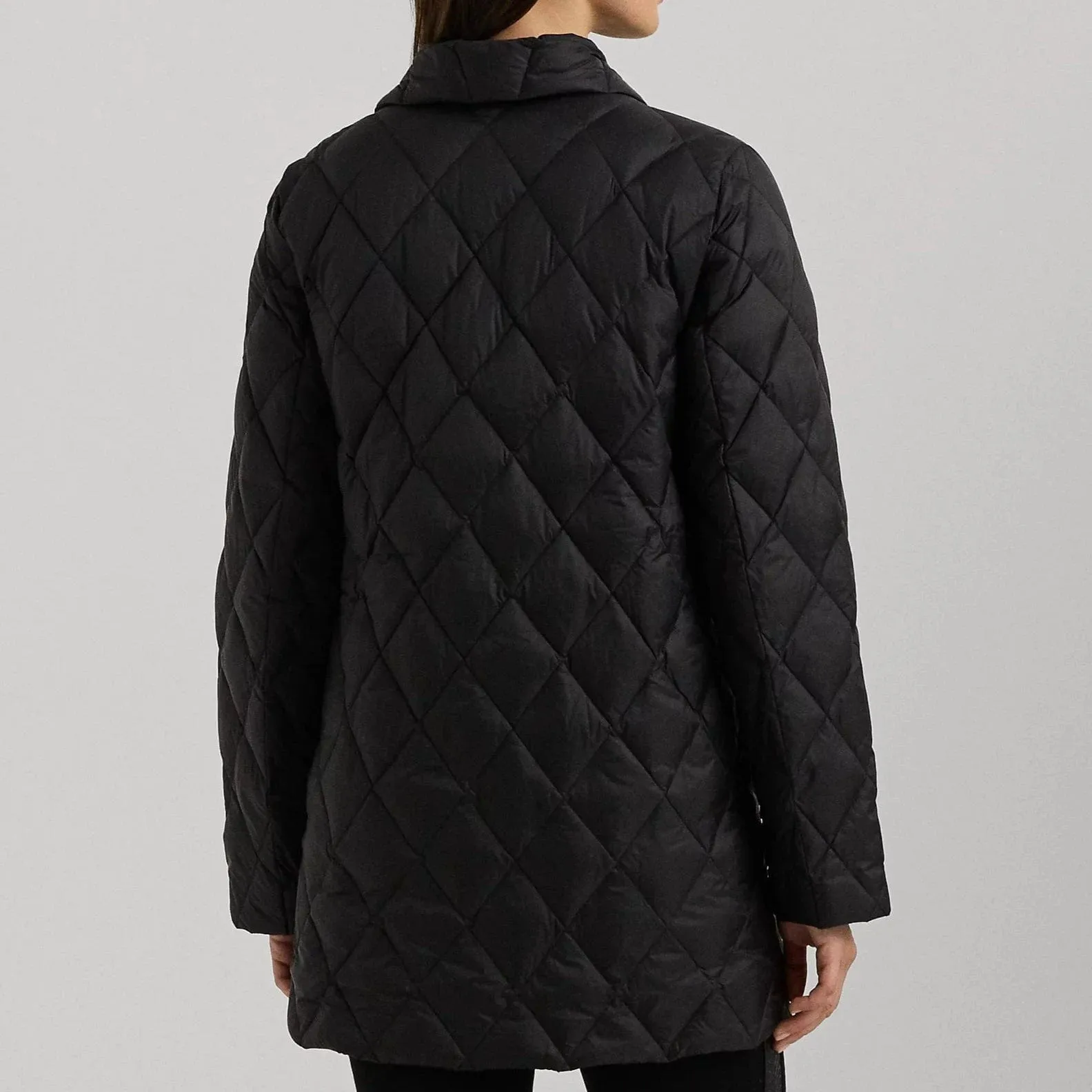 Lauren Ralph Lauren Buckle-Trim Diamond Quilted Coat In Black