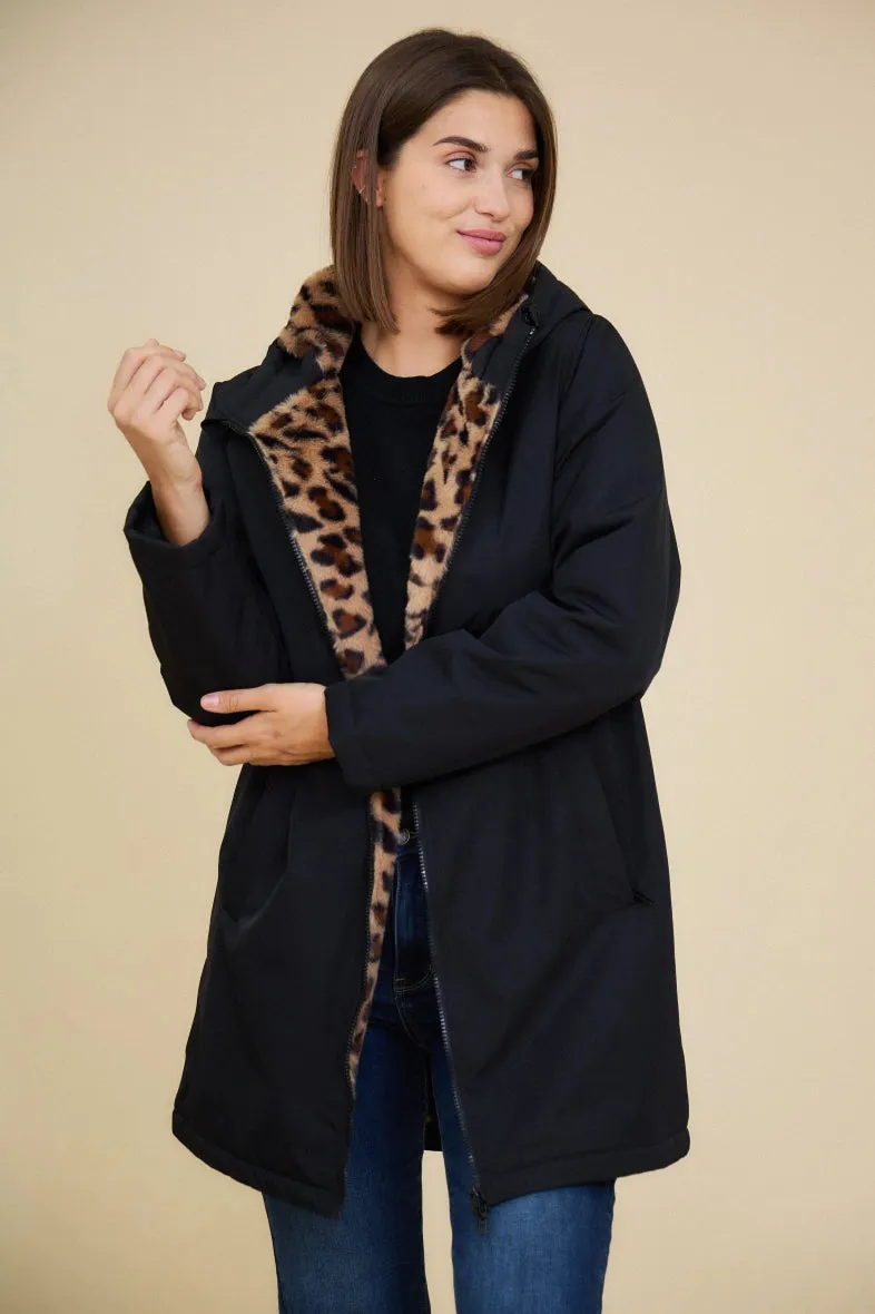 Leopard Lined Rain Coat