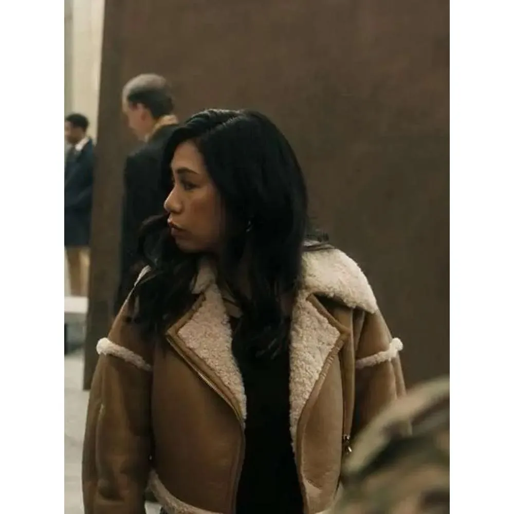 Liza Lapira The Equalizer Shearling Leather Jacket