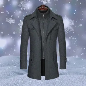 Men's Elegant Warm Cashmere Wool Winter Coat