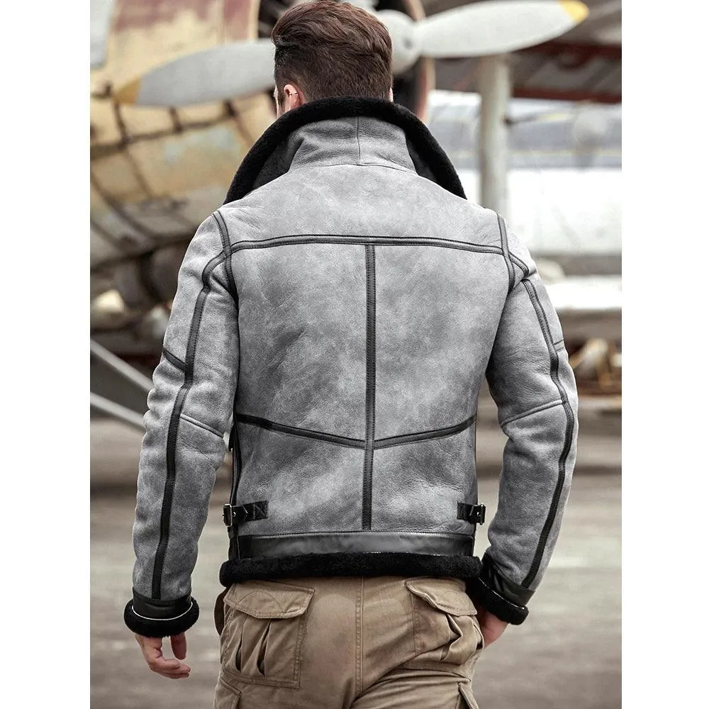 Men's Sheepskin RAF Airforce Shearling Aviator Jacket