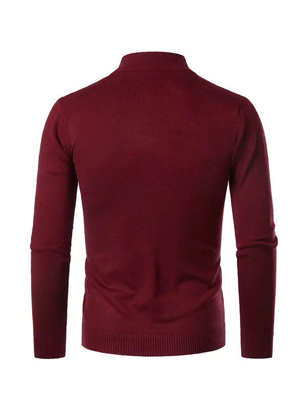 Men's Slim Fit Half Turtle Neck Knitted Sweater