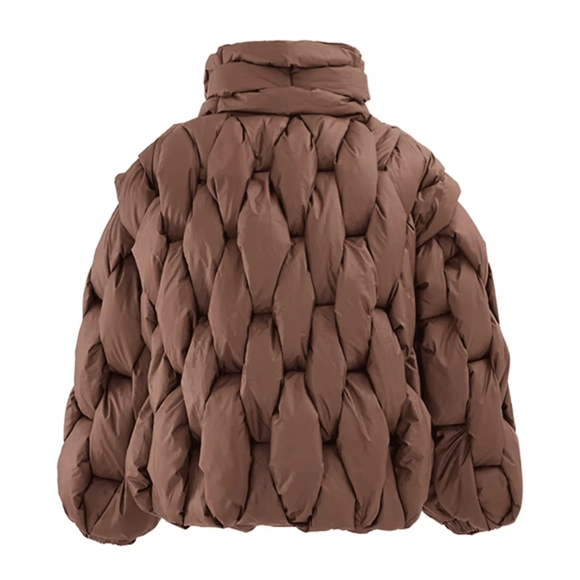 Men's Thick Parkas Jackets Luxury Designer Square Weave Bubble Coat High Collar Warm Jacket Casual Oversized Warm