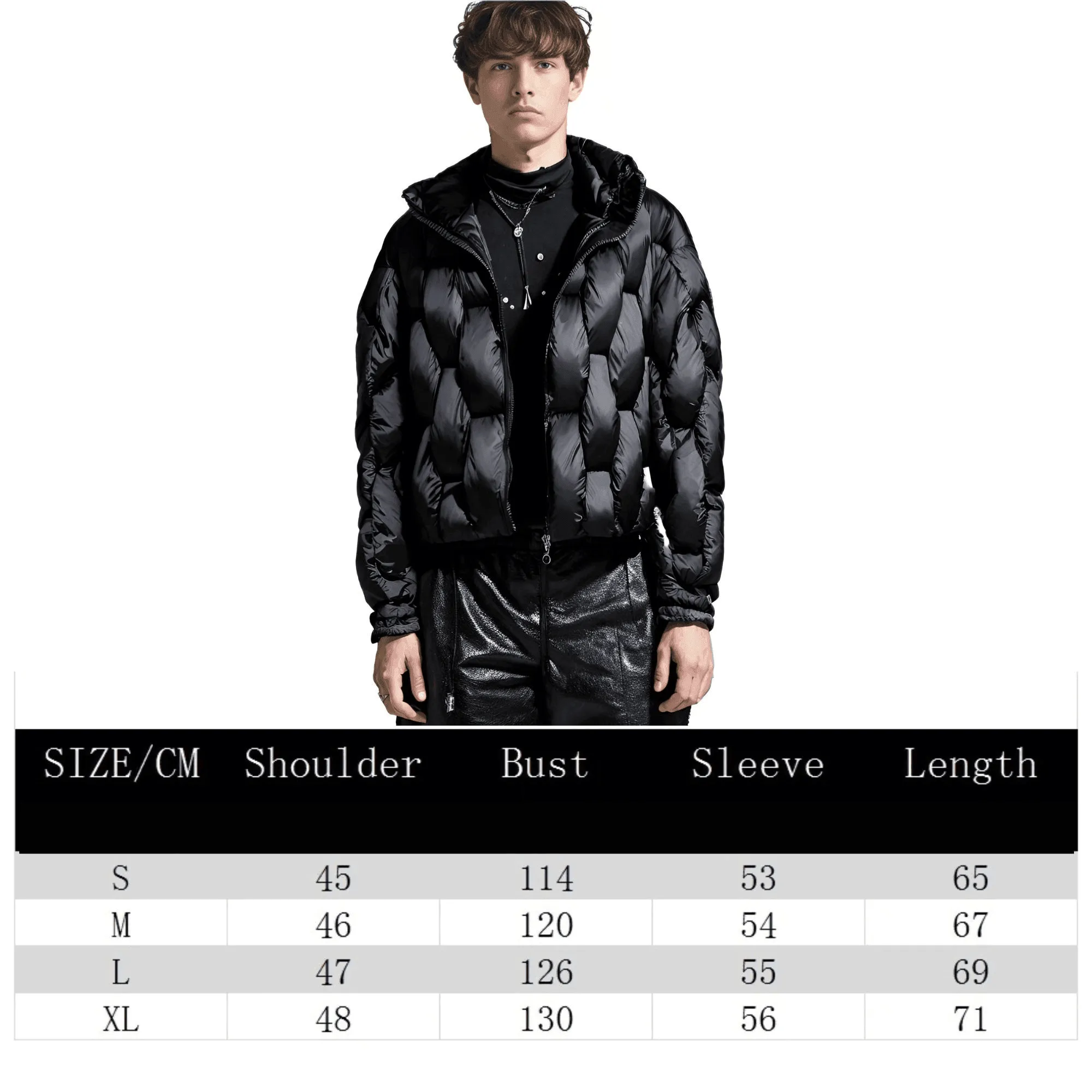 Men's Thick Parkas Jackets Luxury Designer Square Weave Bubble Coat High Collar Warm Jacket Casual Oversized Warm