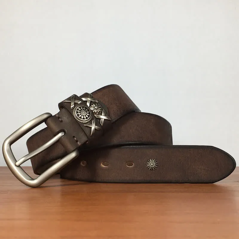 Men's Unique Rivet Studded Handmade Leather Belt