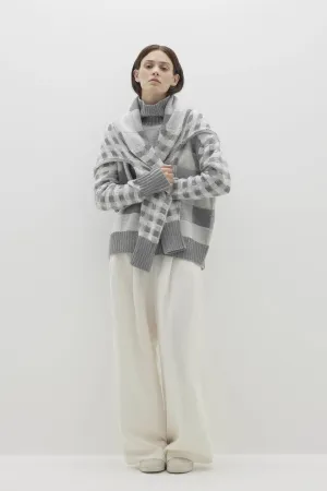 MIRELLA PLAID CASHMERE TURTLENECK SWEATER