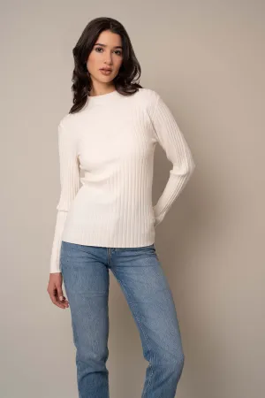 Mock Neck Ribbed Pullover