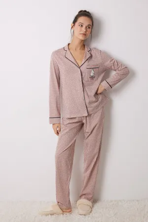 Moomin 100% cotton checked shirt pyjamas