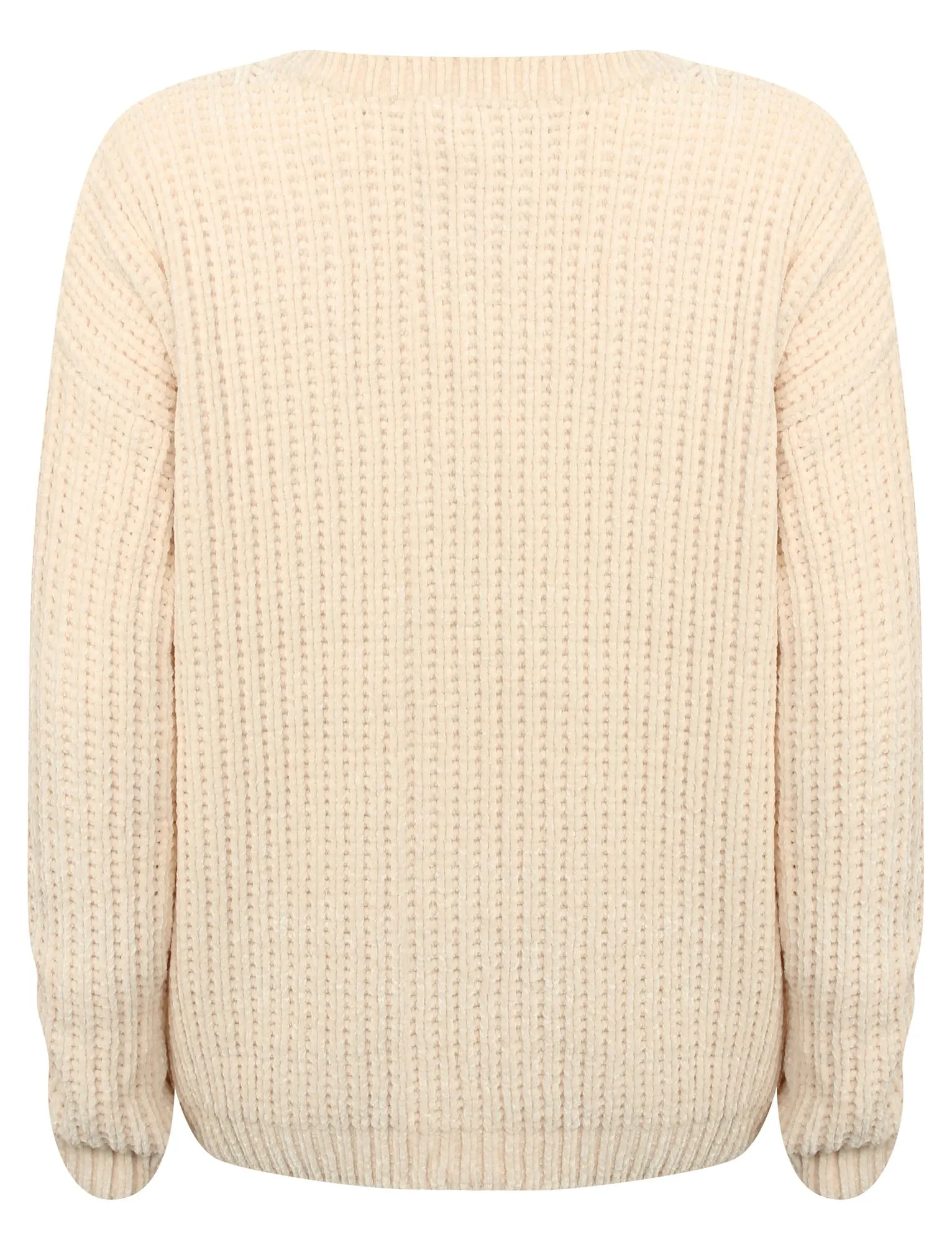 Moonlight Crew Neck Chenille Knitted Jumper in Clotted Cream - Tokyo Laundry