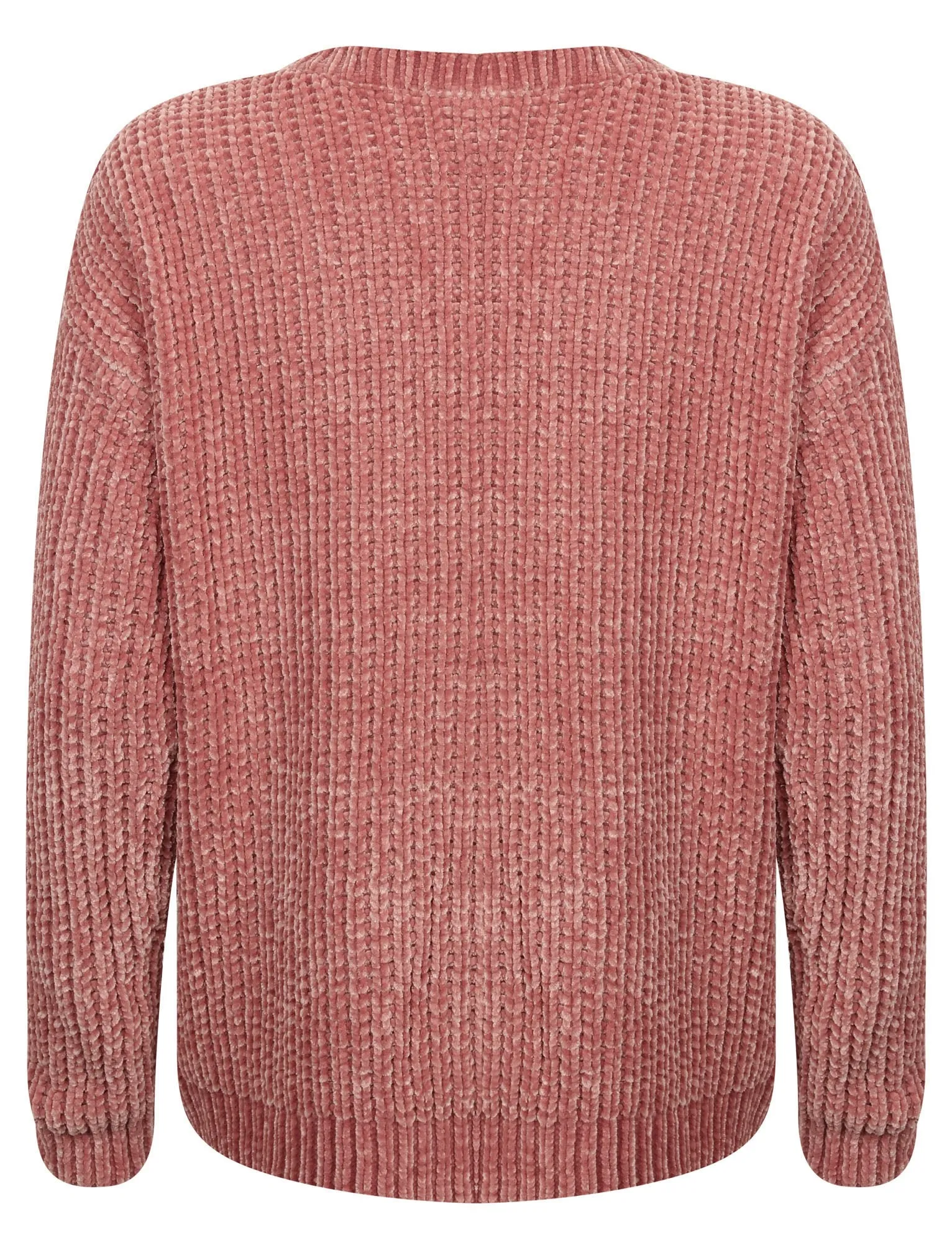 Moonlight Crew Neck Chenille Knitted Jumper in Damask Pink - Tokyo Laundry