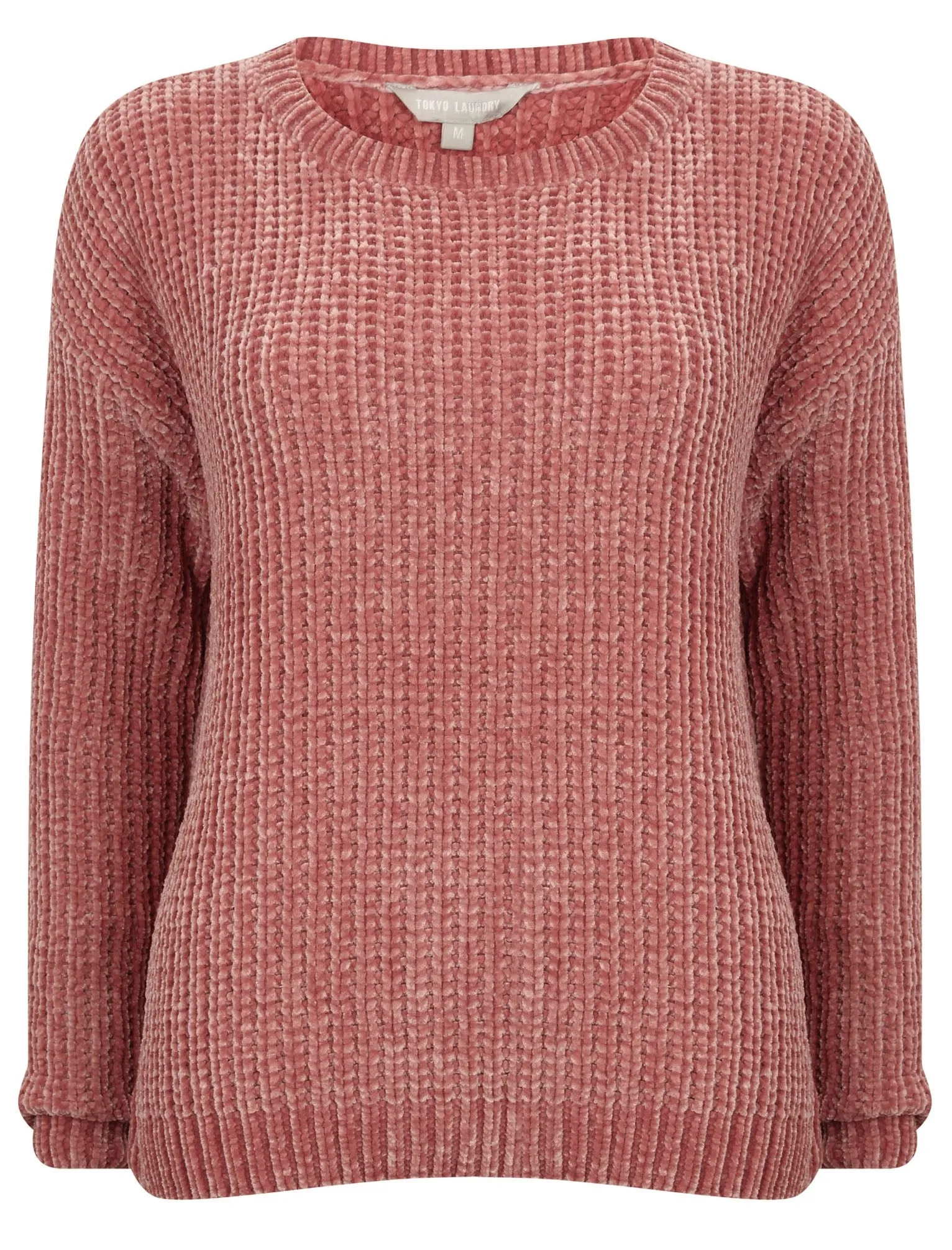 Moonlight Crew Neck Chenille Knitted Jumper in Damask Pink - Tokyo Laundry