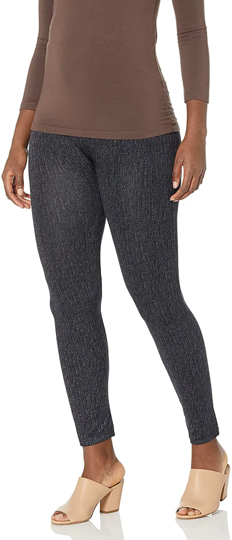 MUK LUKS Women's Fleece-Lined Faux Denim Leggings