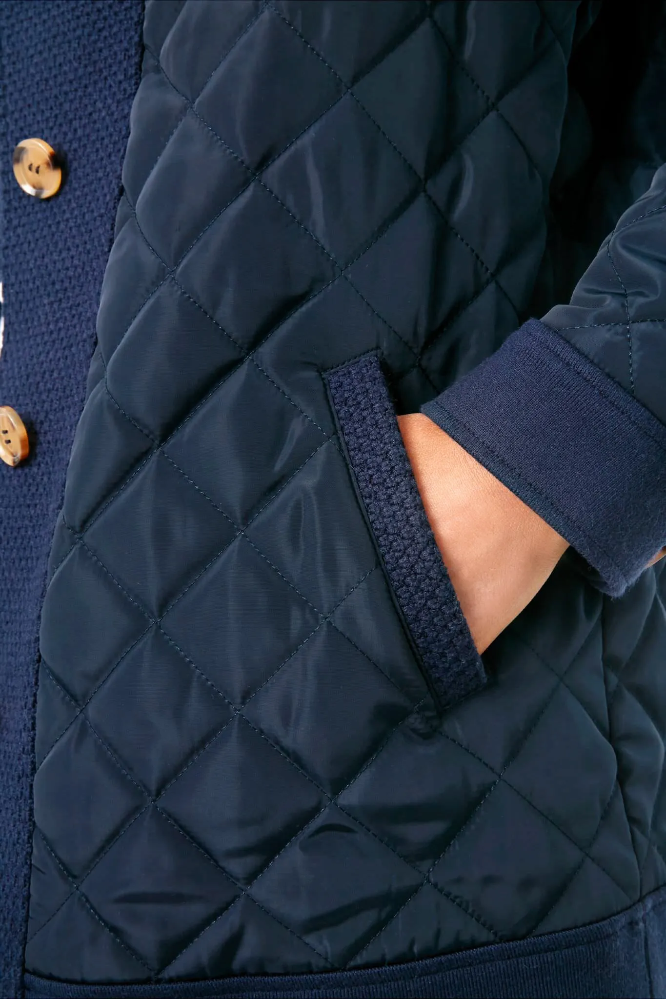 Navy Quilted Everett Coat