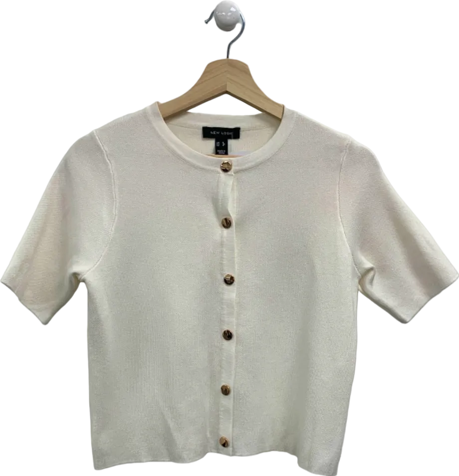 New Look Cream Button-Up Cardigan UK 8