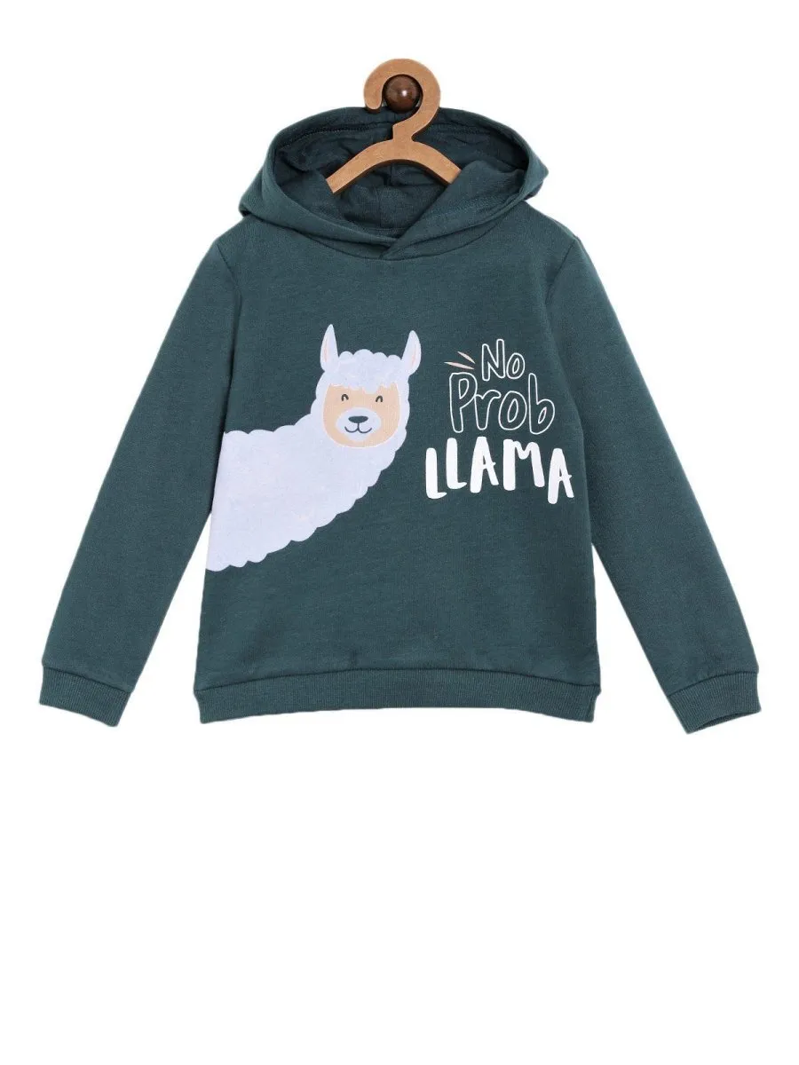 No Prob Llama Hooded Sweatshirt and Grey Sweatpants Combo