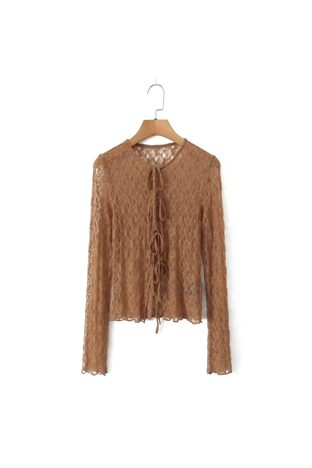 ‘Nora’ Elegant Two-Tone Lace Cardigan