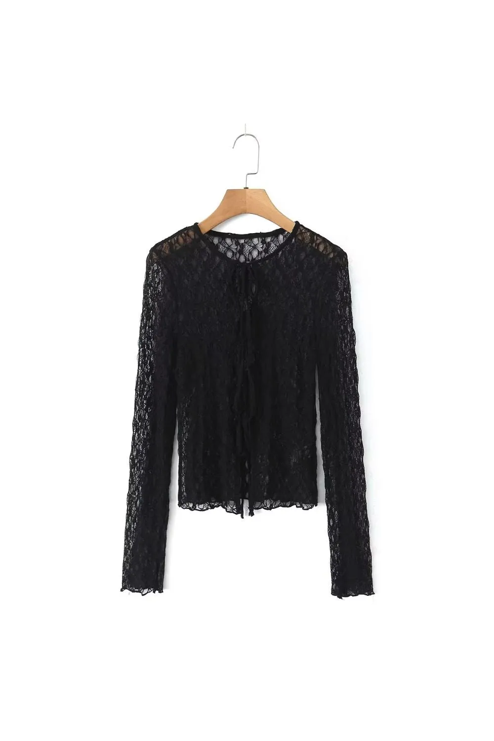 ‘Nora’ Elegant Two-Tone Lace Cardigan