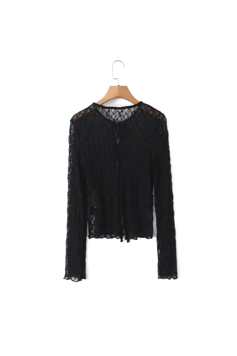 ‘Nora’ Elegant Two-Tone Lace Cardigan