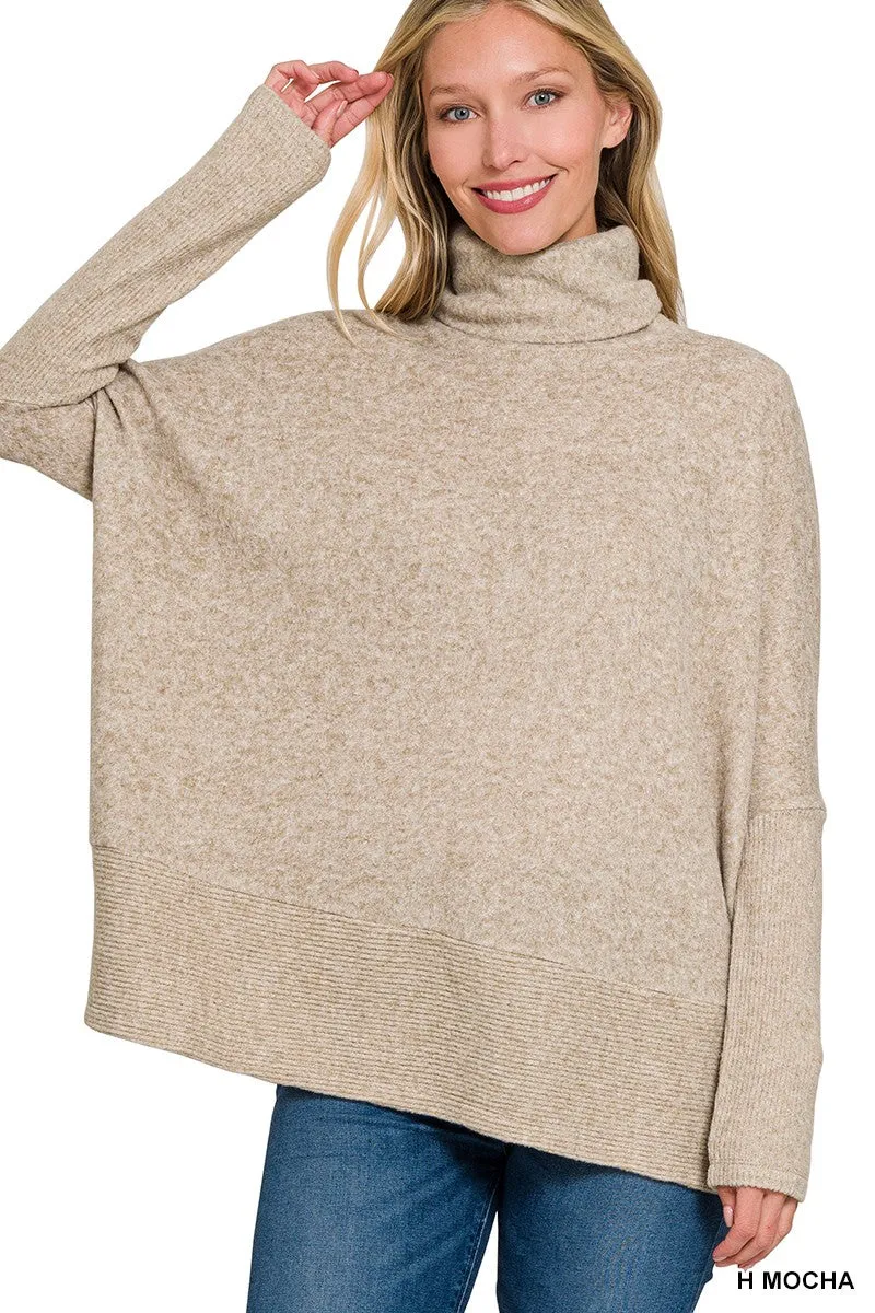 Not Done Yet Turtleneck Sweater - Mocha