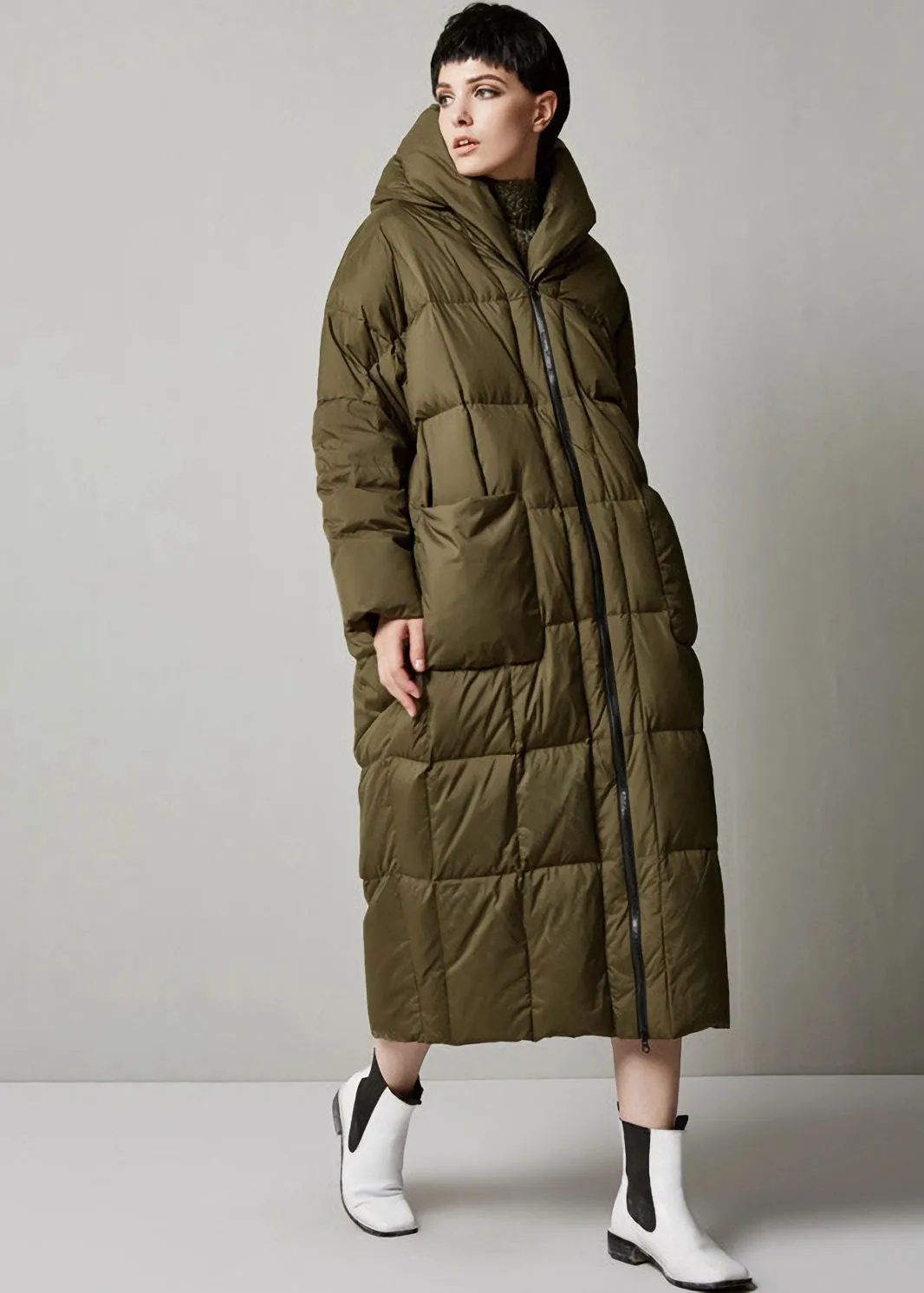 Oversized Hooded Long Down Puffer Coat