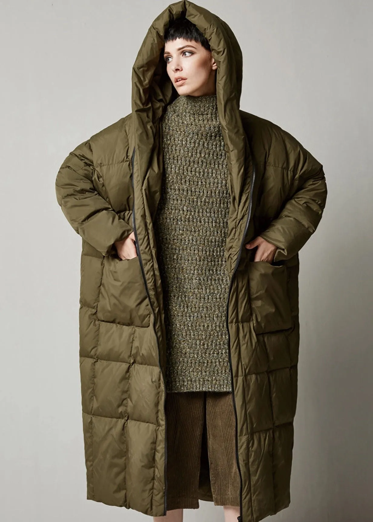 Oversized Hooded Long Down Puffer Coat