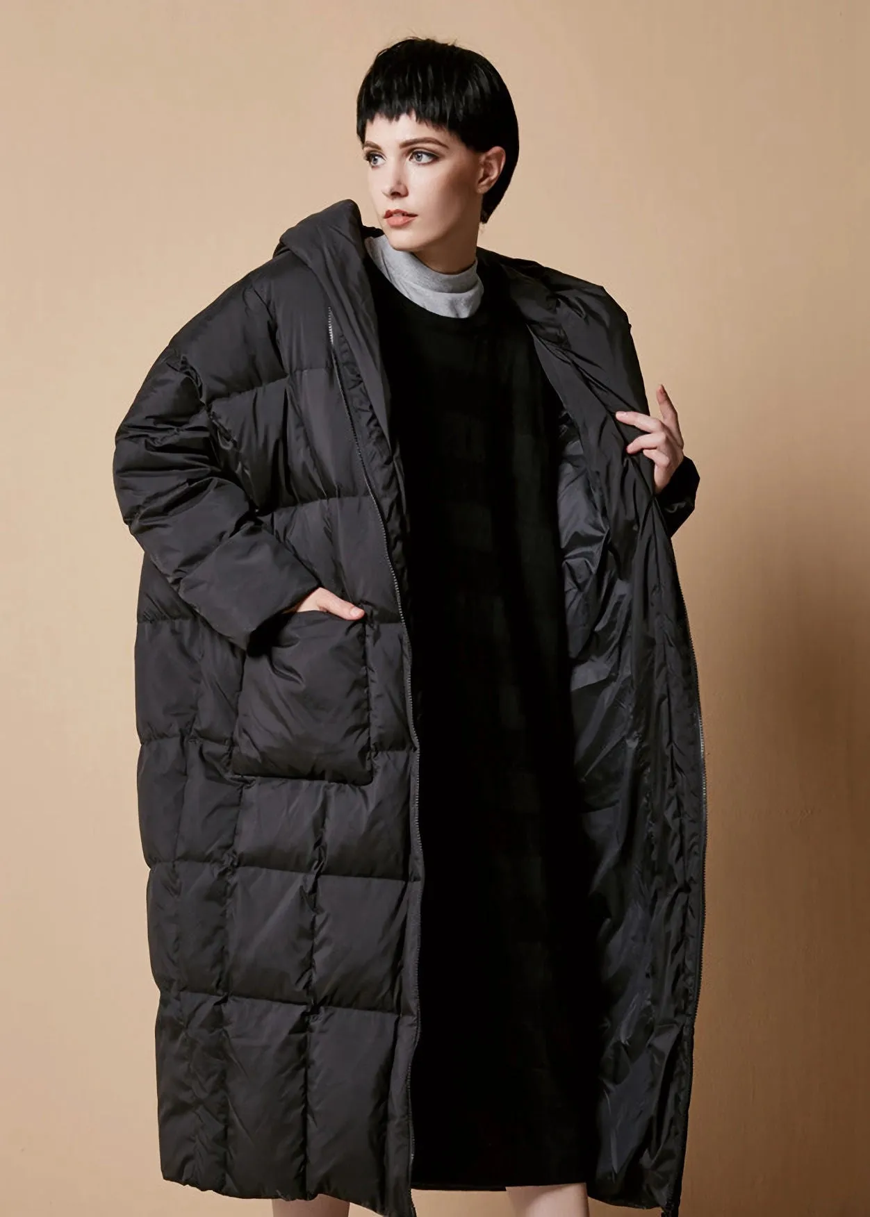 Oversized Hooded Long Down Puffer Coat