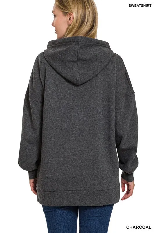 OVERSIZED HOODIE LONGLINE SWEATSHIRT