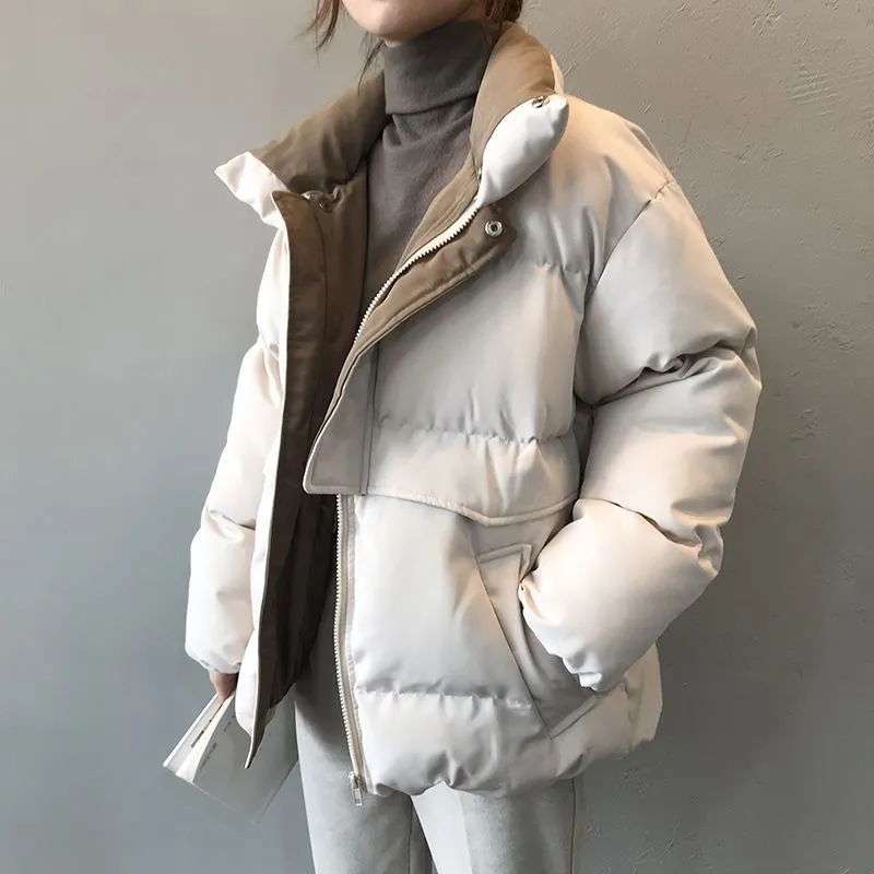 Oversized Quilted Winter Puffer Thick Warm Padded Puff Parka Jacket