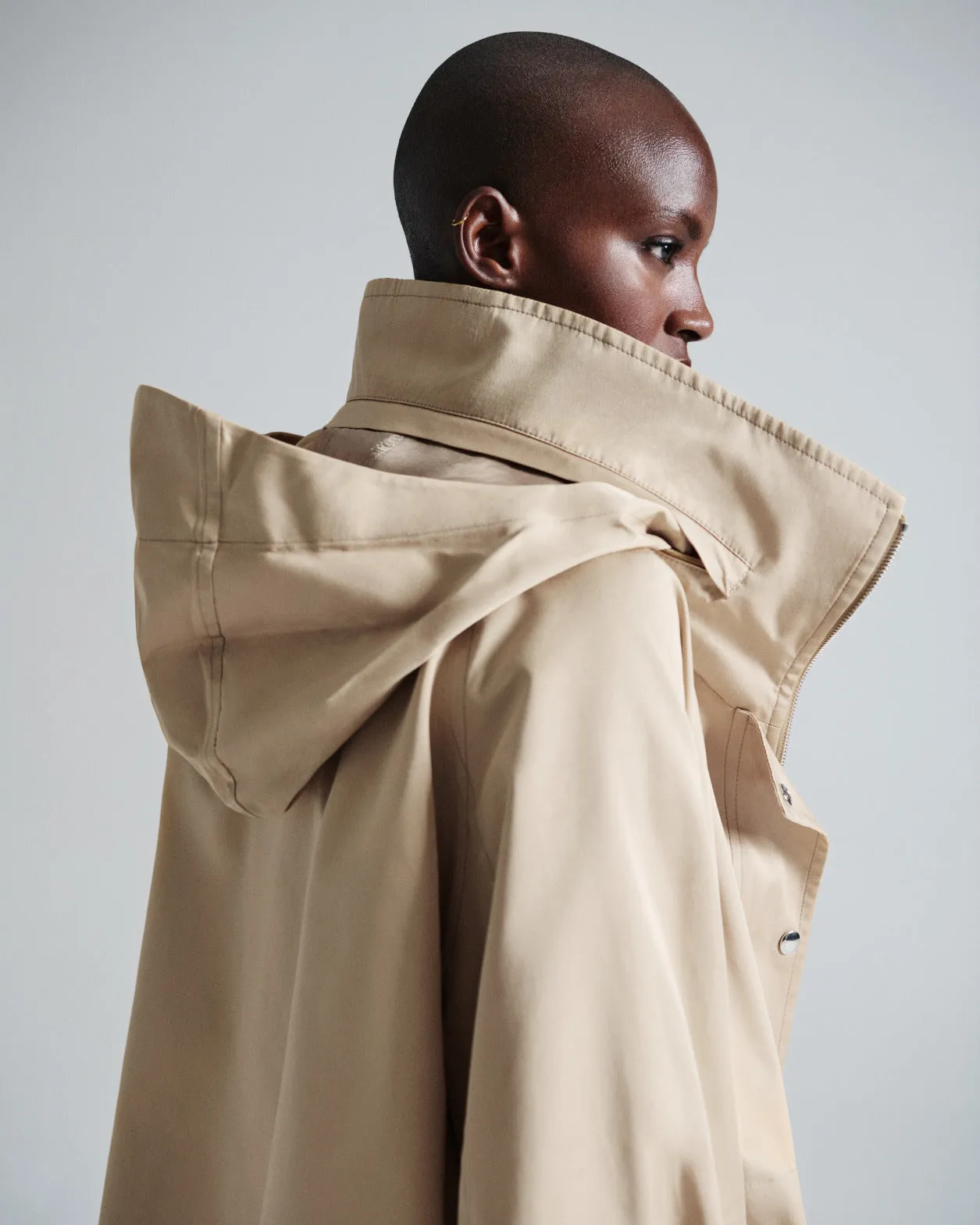 Oversized Water-Resistant Silk Parka