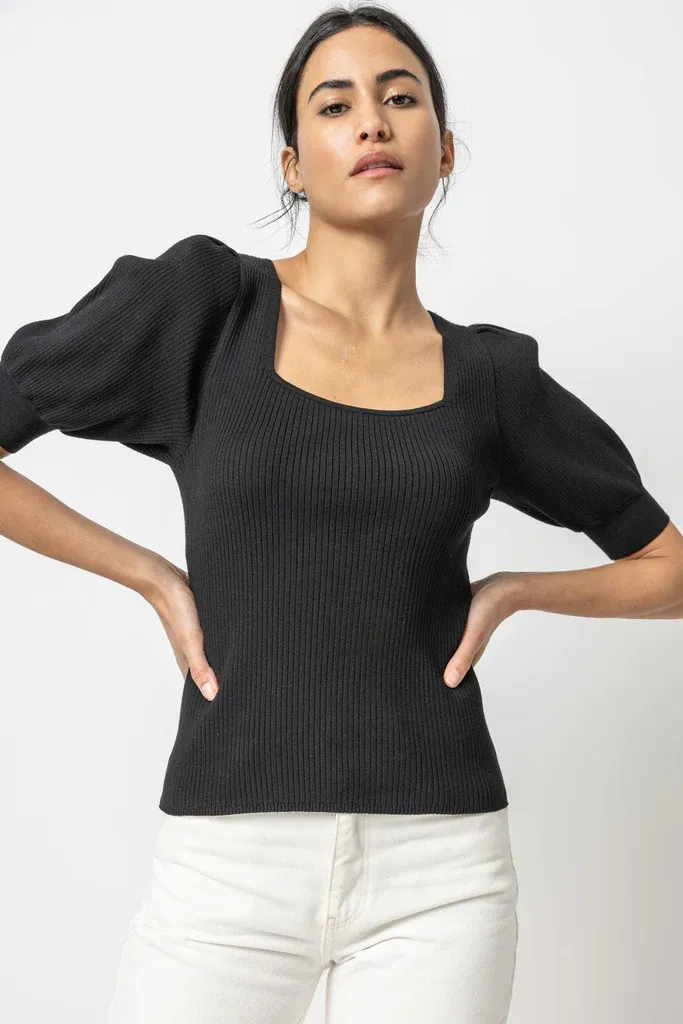 PA2461 Lilla P Full Sleeve Square Neck Sweater