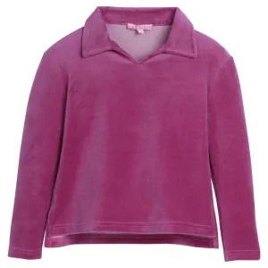 Polo Pullover - Magenta Velour