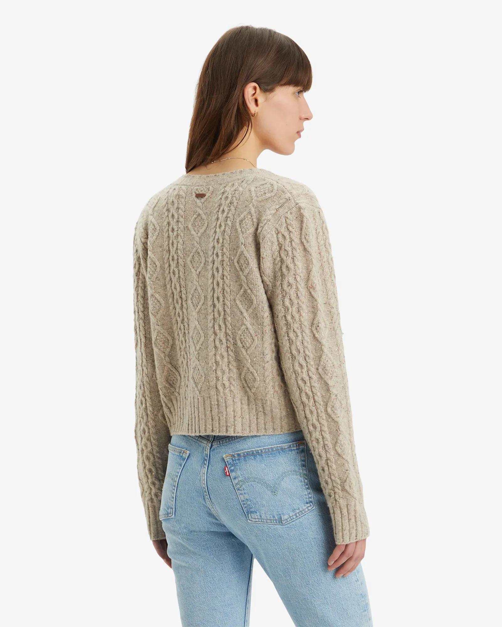 Primrose Cable Cardigan in Oatmeal Heather