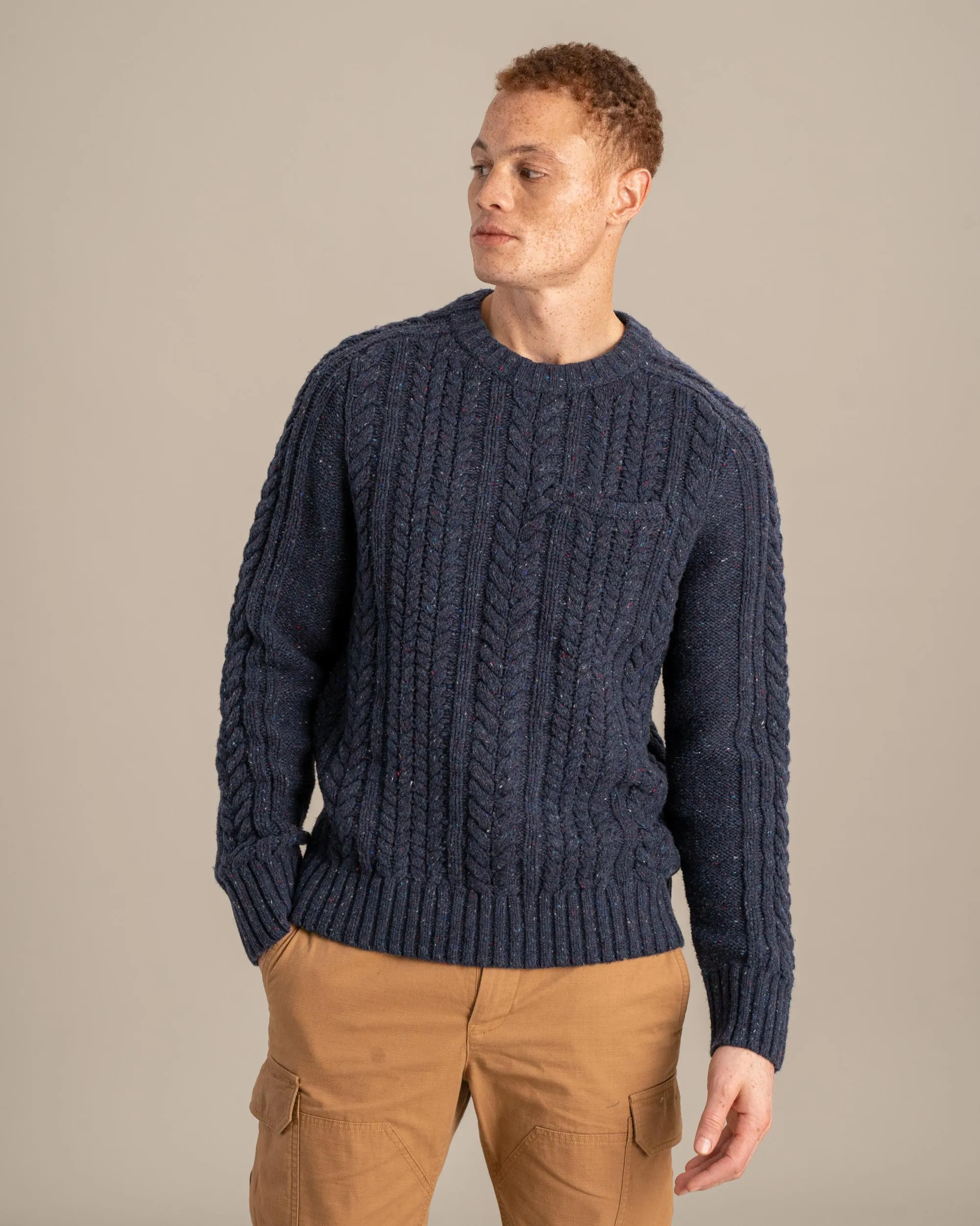 Recycled Wool Cable Knit Sweater by United By Blue