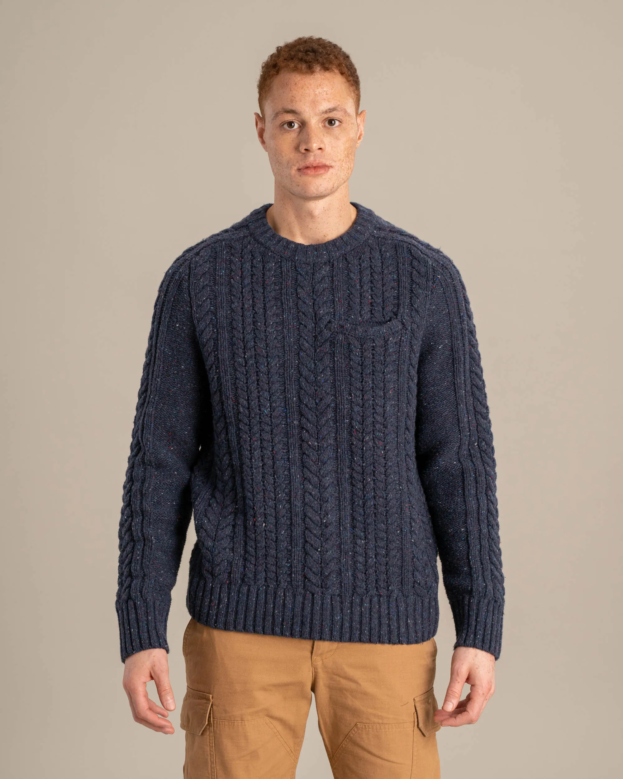 Recycled Wool Cable Knit Sweater by United By Blue