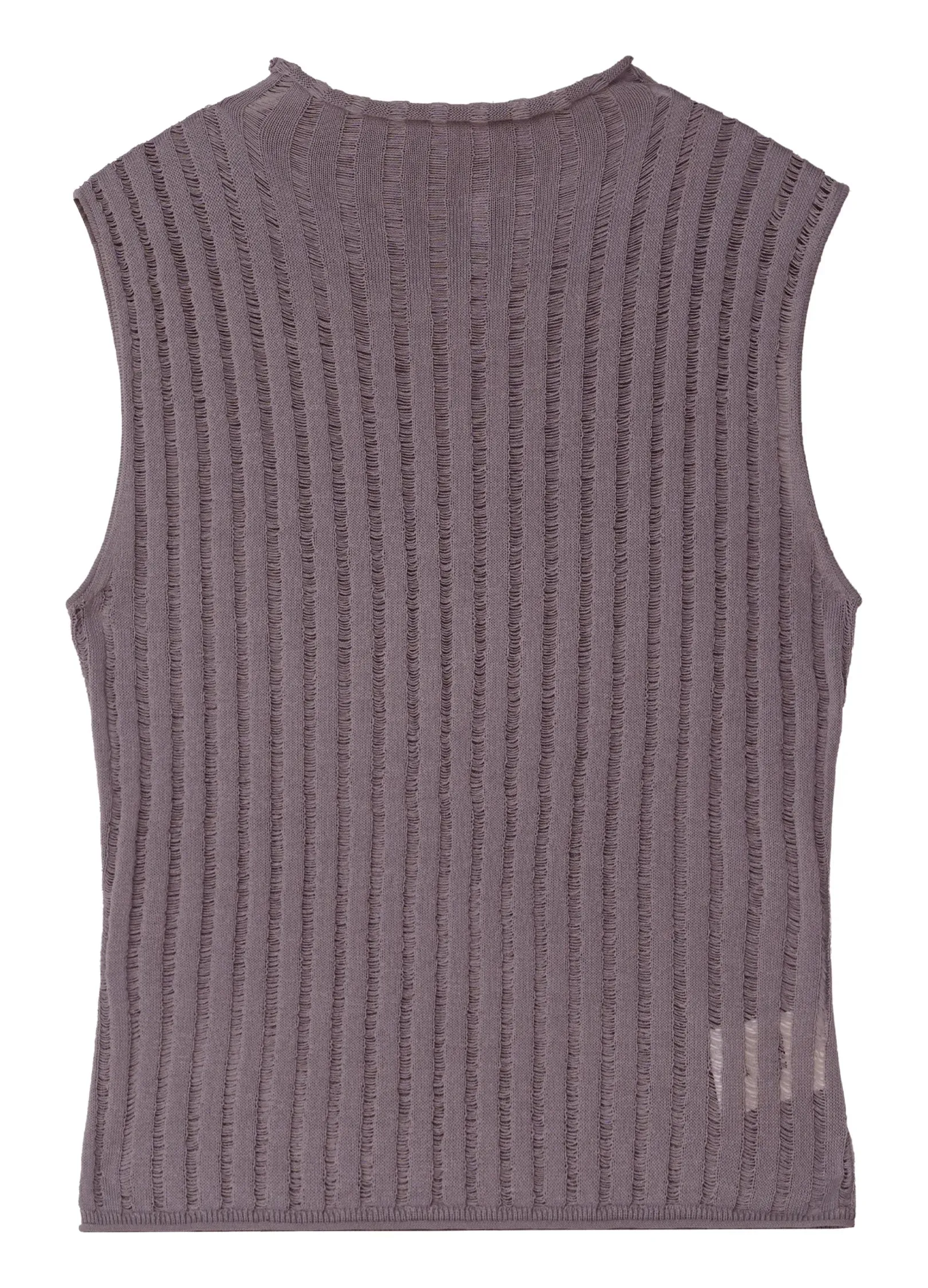 Ribbed Sleeveless Turtleneck