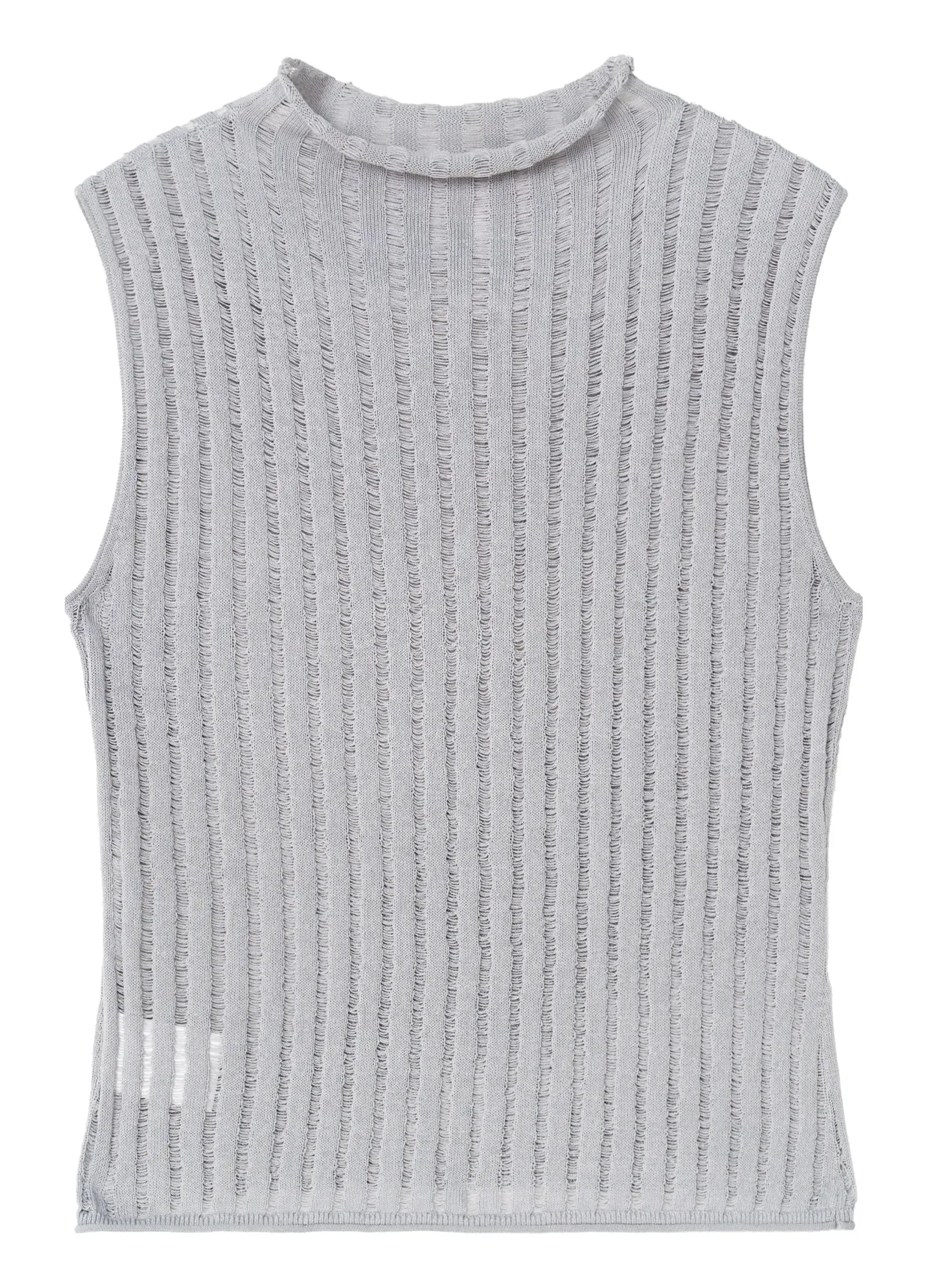 Ribbed Sleeveless Turtleneck