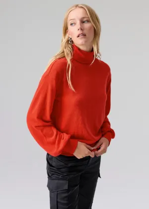 Sanctuary Ruched Sleeve Turtleneck Top - Lipstick *** FINAL SALE ***