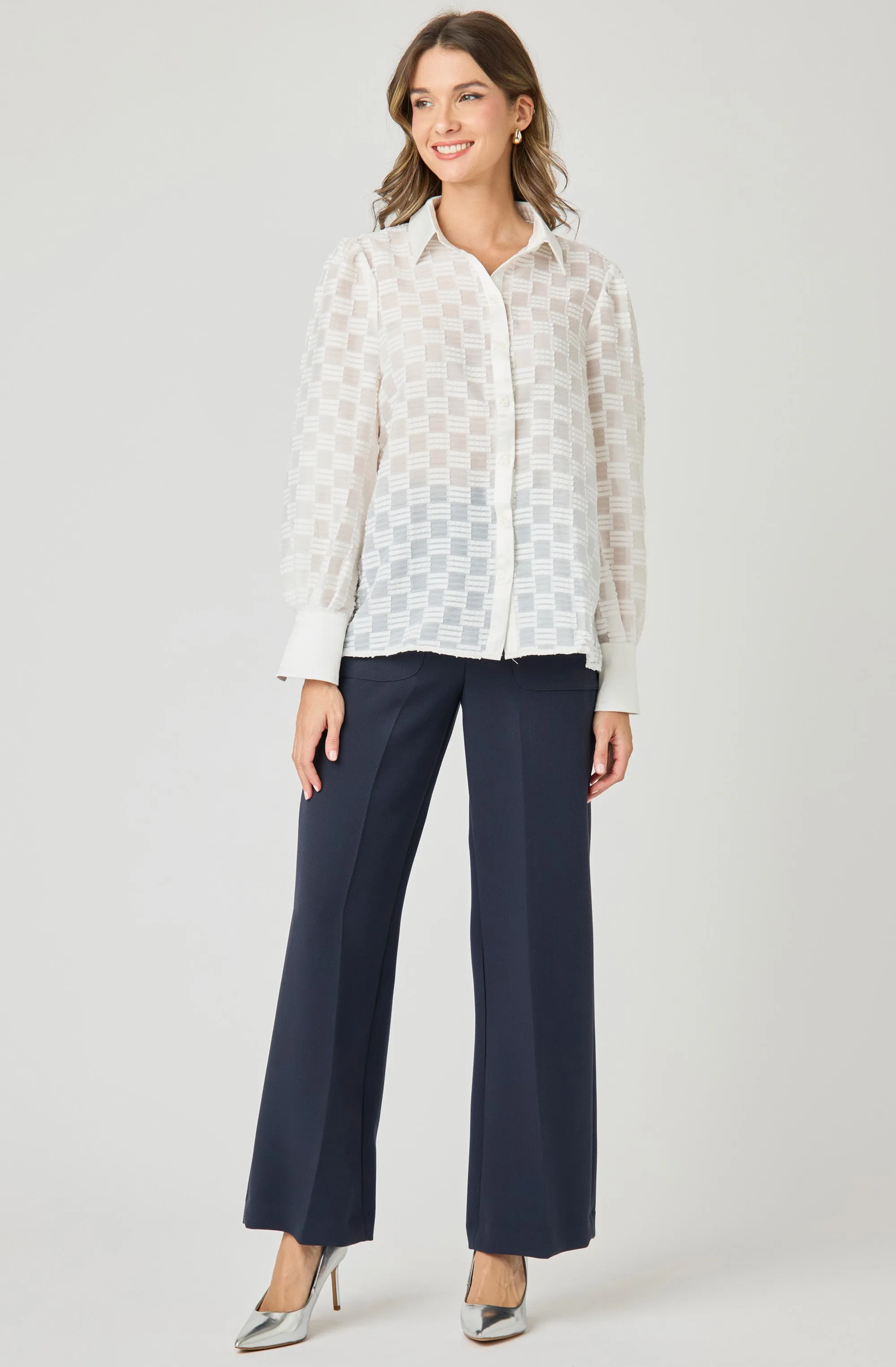 Semi-Opaque Textured Blouse