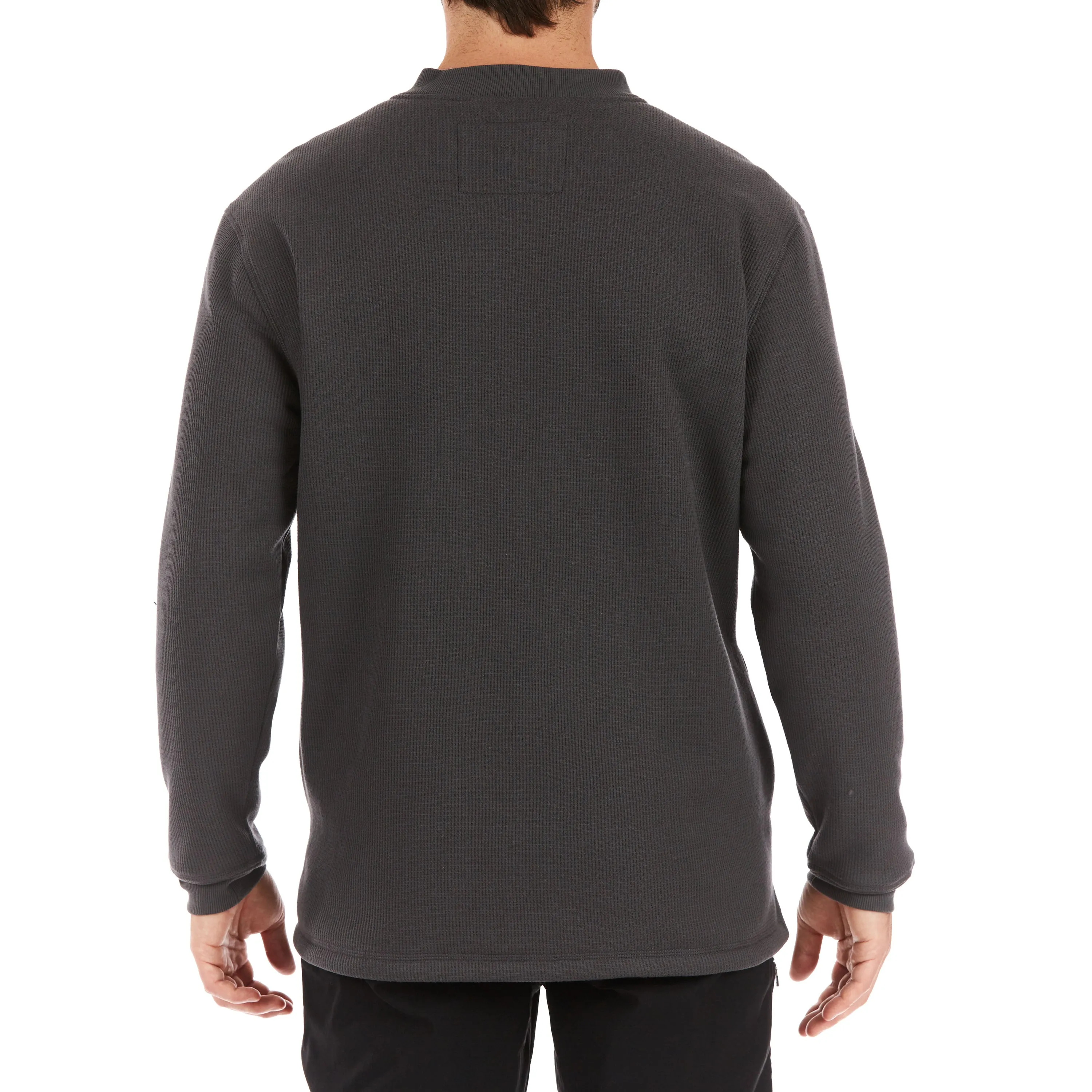 SHERPA-BONDED THERMAL KNIT HENLEY PULLOVER