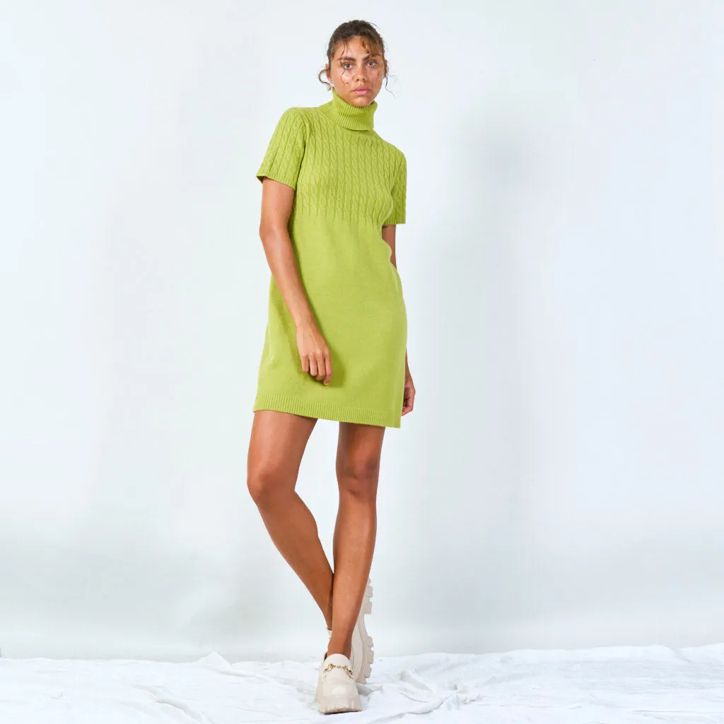 Short-sleeve cable knit dress wholesale