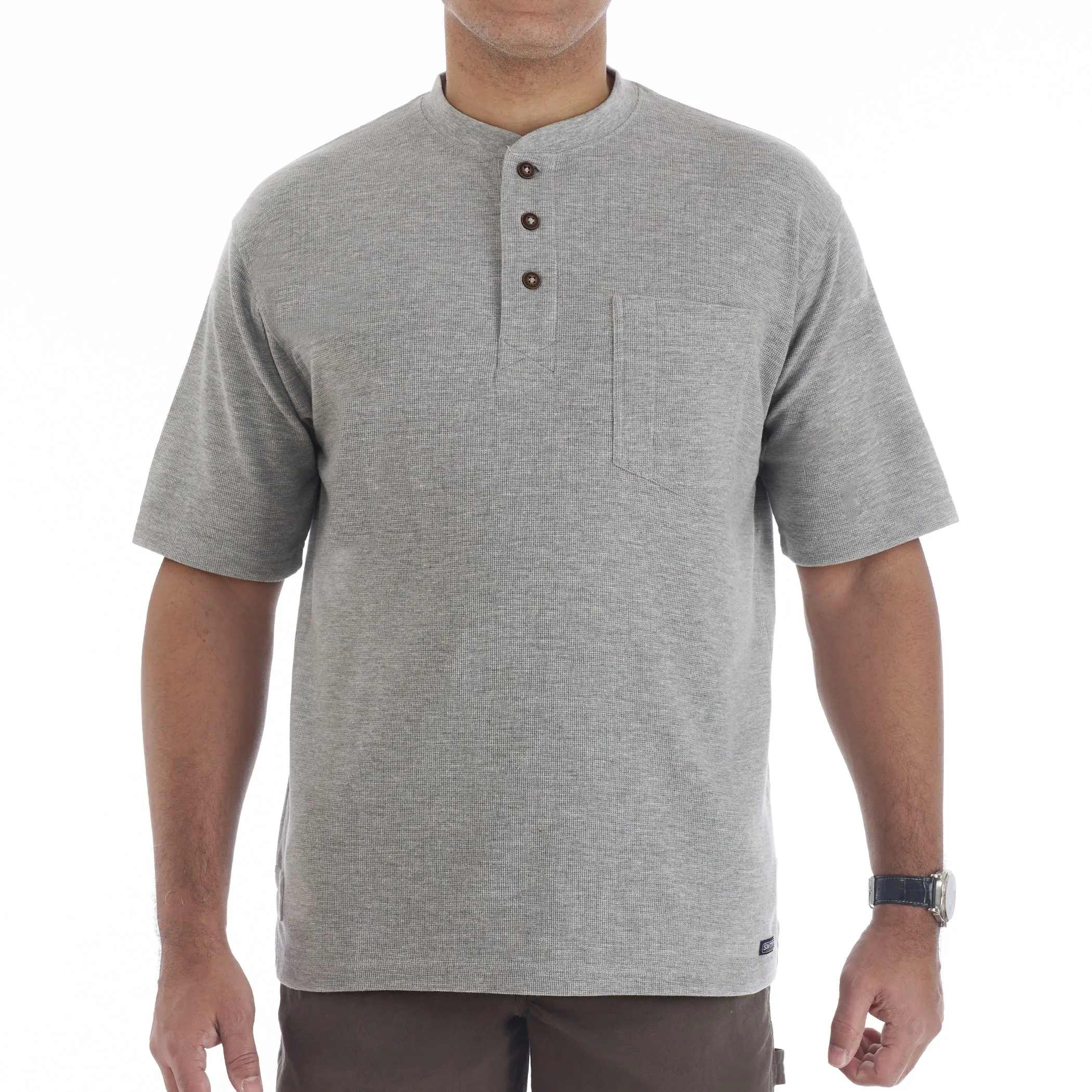 SHORT SLEEVE MINI-THERMAL HENLEY