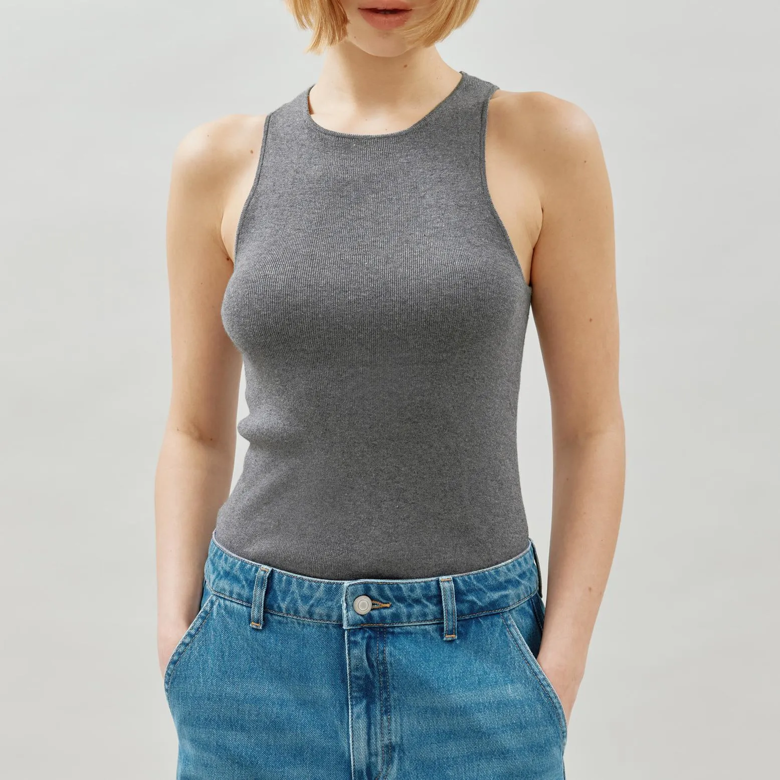 Silk Blend Knitted Vest Top