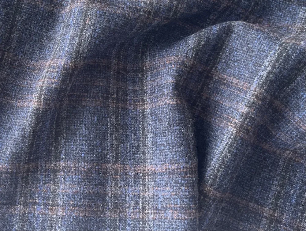 Soft Periwinkle & Pearl Plaid Wool (Made in Italy)