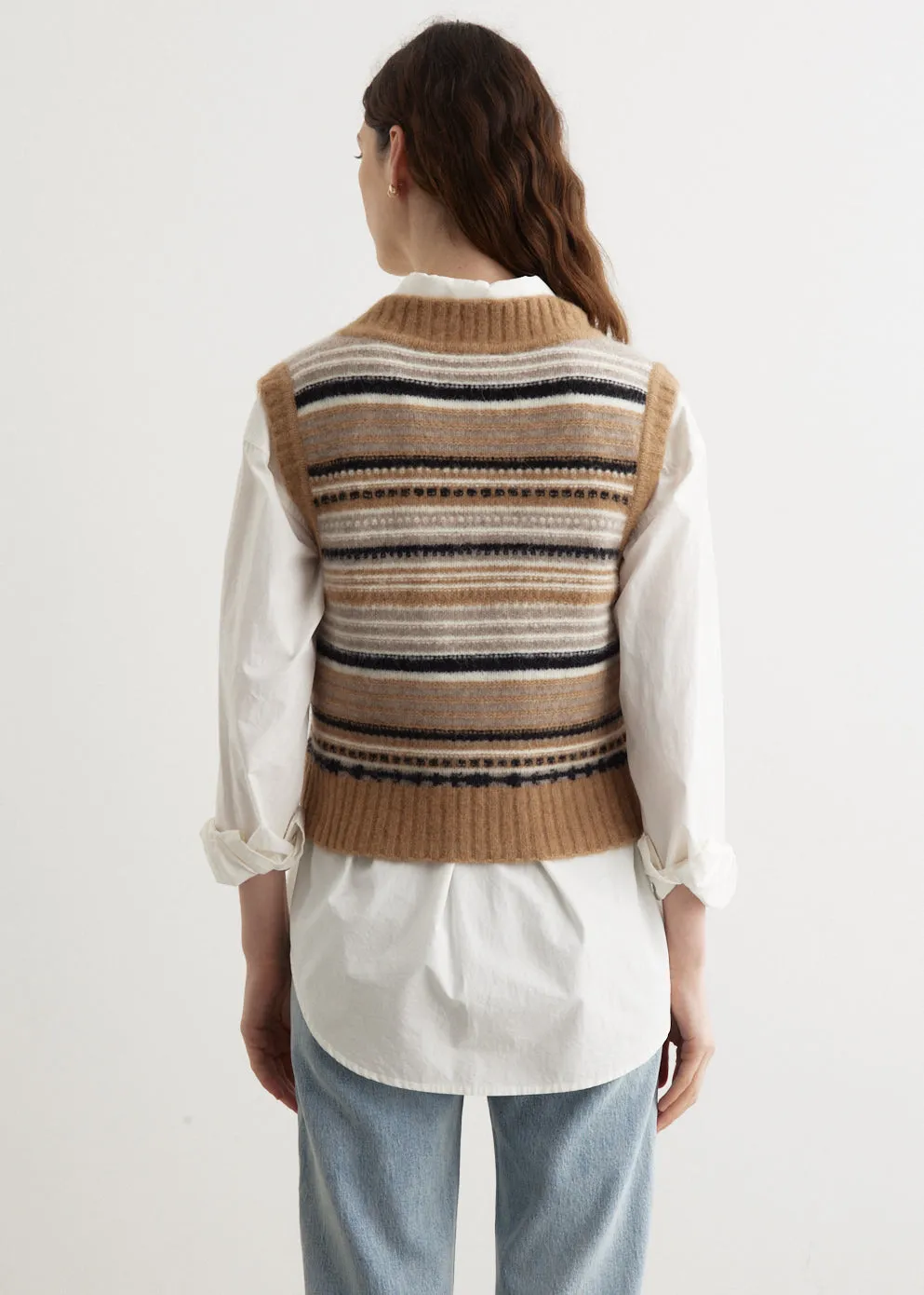 Soft Wool Stripe Vest