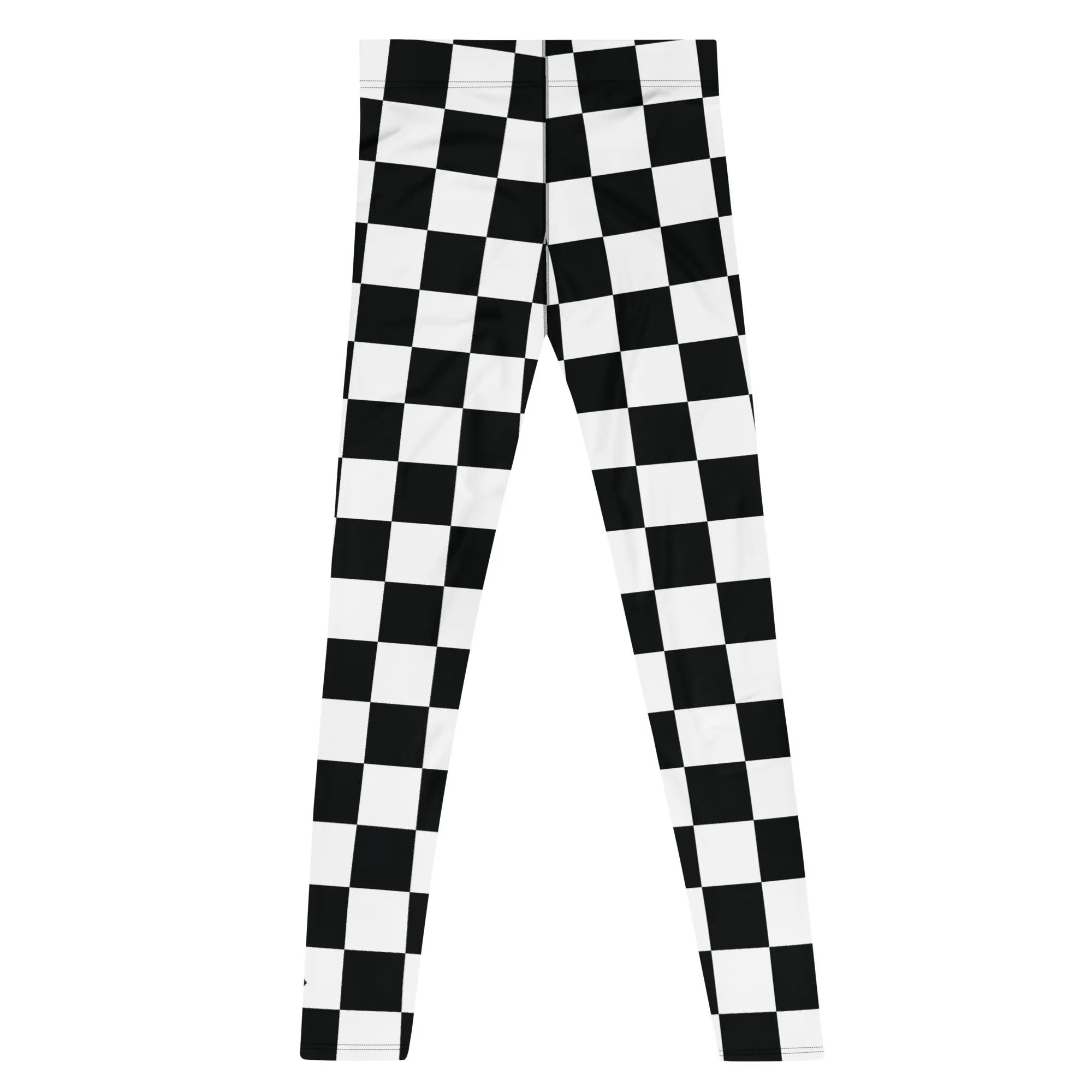 Stylish Strides: Men's Checkered Athletic Leggings