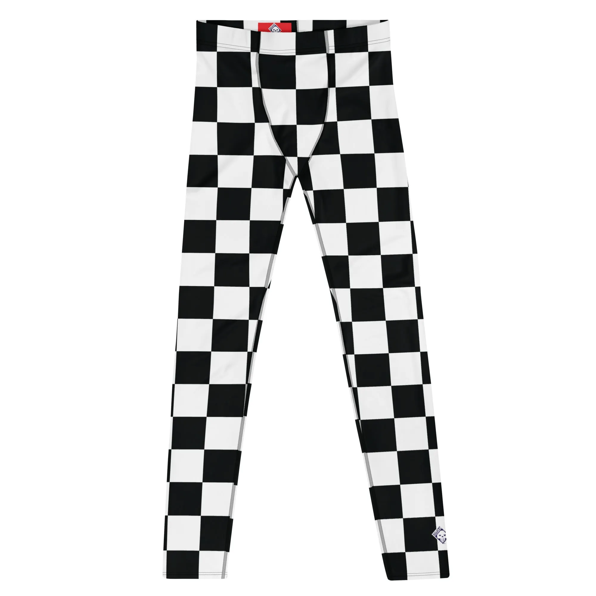 Stylish Strides: Men's Checkered Athletic Leggings